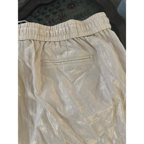 Anne Klein Women's Chalk Gold Linen Blend Trouser Pants Size Medium - Picture 10 of 11